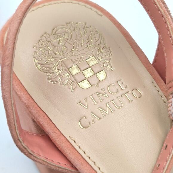 Vince Camuto Pendreya Platform Sandal Women's Salmon Suede Size US8M EU39 - Picture 10 of 12